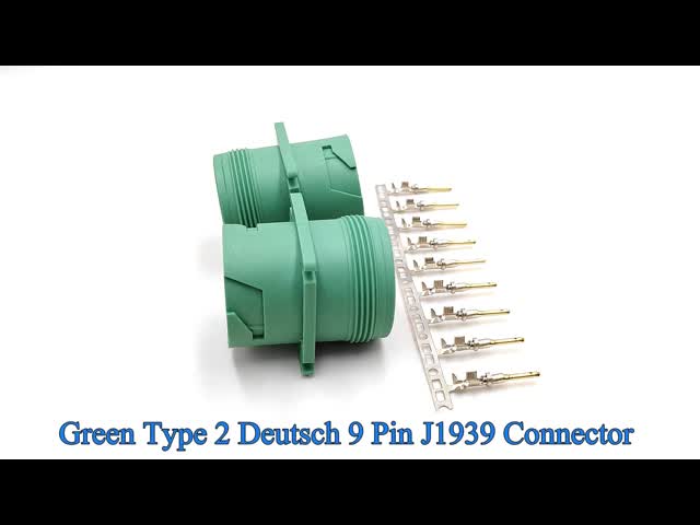 Deutsch Green Type 2 Square Flange J1939 Round 9 Pin Connector HD10-9-1939P-P080