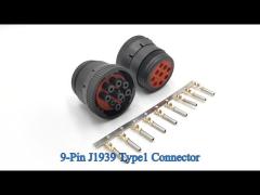 J1939 Type 1 Black Round Deutsch 9 Pin Connector Plug HD16-9-1939S