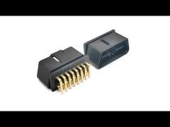 OBD2 OBDII J1962 Male Connector Plug 16 Pin With Right Angle 90 Degree Pins Gold Plating