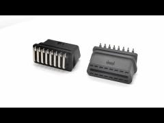 OBD 2 OBD2 OBD-II Female 16 Nickle Plated Pin Connector With 90 Degree Pins Bent Towards the Narrow