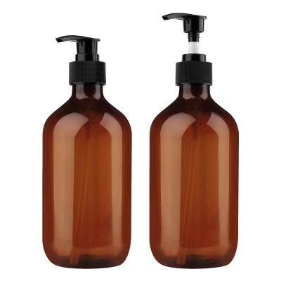 China Shower Gel 28mm Bottle Liquid Lotion Plastic Pump Amber PET Bottle For Trigger Sprayer for sale