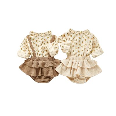 China ZHBB Statistical Australia Anti-Shrink Newborn Clothing Sets Blouses Overalls Floral Rompers Suits Babies Outfits for sale