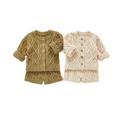 중국 ZHBB Australia Anti-Shrink Infant Jumper Sets Long Sleeve Cardigan Shorts Newborn Baby Winter Sweater Suits Outfits 2pcs 판매용