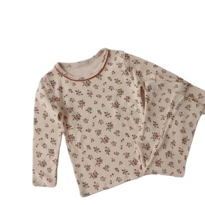 China Autumn Spring Long Sleeve Floral Cotton Kids Girls Clothing Sets CIS Australia Organic Korean Kids Pajamas for sale