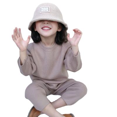 China Cotton Australia USA Tracksuit Unisex Winter Ribbed Knitted Solid Kids Knitted Long Sleeved Tracksuits Kids Outfits Fall for sale