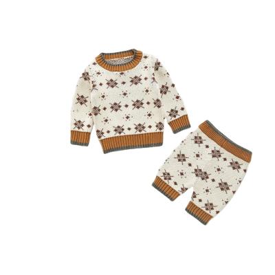 China ZHBB Australia USA Newborn Baby Boy Winter Knitted Sweater Suits Infant Outfits Jumper Sets Pullover Shorts 2pcs for sale