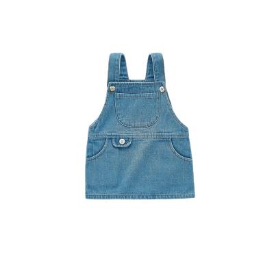 China ZHBB USA Anti-Wrinkle Central Institute of Statistics Korea Toddler Dresses Autumn Newborn Dresses Winter Baby Denim Sleeveless Dress for sale