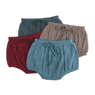 China Color Fade Proof KTFS Australia USA Fashions Kids Girls Shorts Plain Ties Cotton Baby Infant Organic Canvas Undo for sale