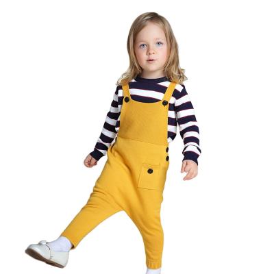 China Front Pocket Buttons Winter Autumn Overall Color Fade Proof Australia Korean Autumn Pants Children Unisex Solid Knitted Suspender for sale