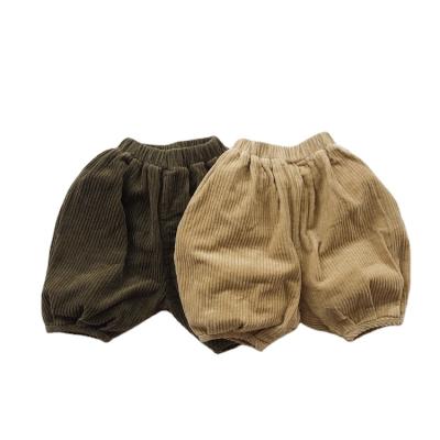 Chine Fade Proof HXFS Seventh Summer Harem Korean Unisex Children's Clothing Color Australia Corduroy Pants Simple Kids Trousers à vendre