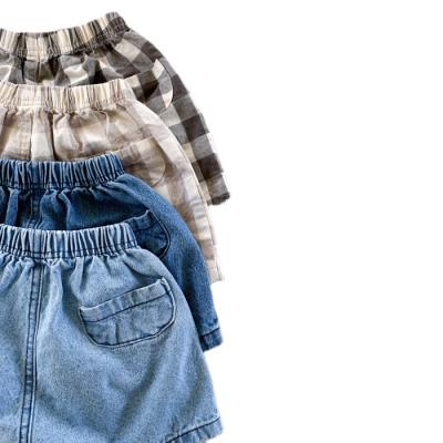 China Fade Proof LZL Australia USA Denim Color Plaid Pants Summer Hot Solid Unisex Newborn Infant Baby Shorts Bloomers à venda