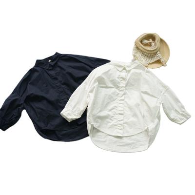 中国 Central Statistical Institute Australia Korean Autumn Outwear Long Sleeved FMFS boutique anti-shrink clothes kids white cotton shirts 販売のため