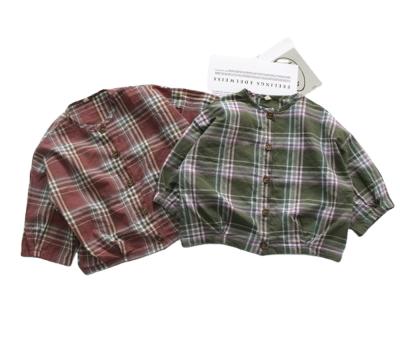 China Autumn Unisex Kids Plaid Anti-Shrink Boutique Quality Cotton Girls Korean Shirts Tops FMFS CIS Australia Children Clothing for sale