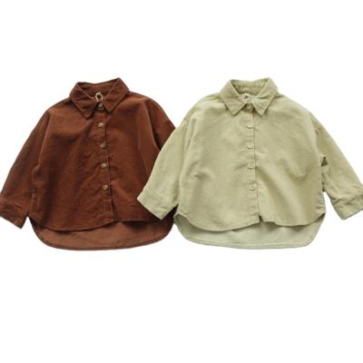 中国 FMFS CIS Australia Autumn Outerwear Long Sleeve Children's Simple Corduroy Shirts Korean Cotton Anti-Shrink Corduroy Coat 販売のため