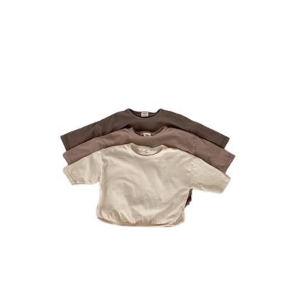 中国 LZL Korean Statistical Institute Anti-Shrink Infant Tees Autumn Long Sleeve Unisex Newborn T-Shirts Pure Cotton Baby Tops Boys 販売のため