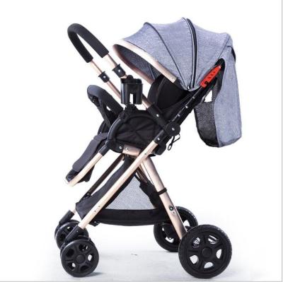 China Lightweight Hot Mom Luxury Baby Stroller 3 in 1 Leatherette Fold High Landscape Two Way Stroller for sale