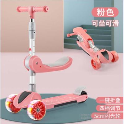 China PU Wheel 2021 New Design Approved 3 Large Lightweight PU Wheels Push Tail Kick Scooter For Kids for sale