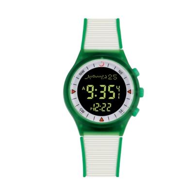 China Waterproof colorful muslim digital rainbow qibla time prayer alarm sports watch AL-HELAL azan watch AE-316 for sale