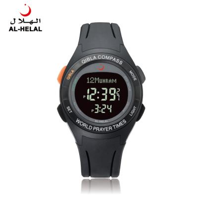 China Hot selling AE-318 Qibla digital watch one Athan alarm islamic sport head azan compass waterproof watch for muslim prayer azan watch for sale