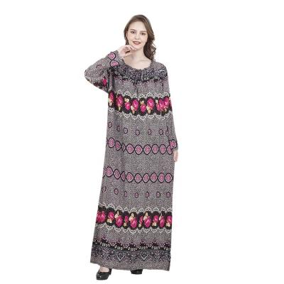 China Custom Made Soft Long Sleeve Embroidered Long Robe Women Lingerie Maxi Dress With Fabric On Front Of The Collar for sale