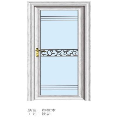 China New design waterproof side-hung soundproof aluminum tempered glass bathroom door for sale