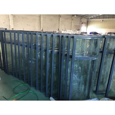 China Fixed Customized Size And Radian Curved Fixed Glass Panel With Aluminum Frame For Bow Window Bay Window for sale