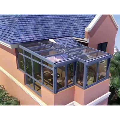 China China Wholesale Modern Garden Sun Houses Glass Garden Room With Sliding Glass Door Lock for sale