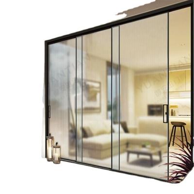 China Hot sale good quality thin aluminum aluminum sectional design sliding glass door thermal insulation frame glass doors for sale