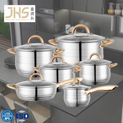 China Restaurant Sustainable Casserole JHS Non-Stick Skillet Pots and Pans Stainless Steel Cookware Cookware Set for sale