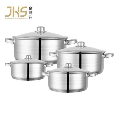 China Sustainable JHS kitchen food hotpot casserole set cooking pots cookware stainless steel casserole for sale