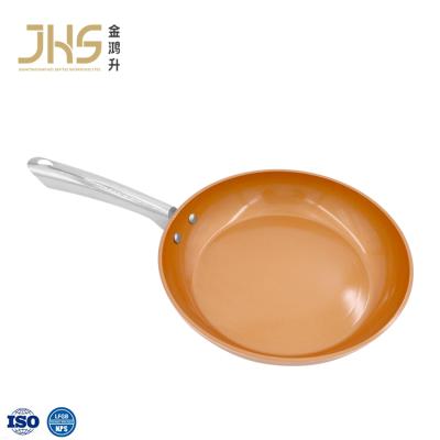 China JHS Non Sustainable Induction Base Aluminum Frying Pan Egg Stick Cooking Pan for sale