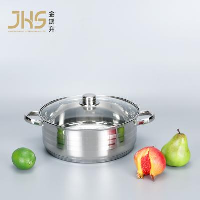 China JHS Viable Wholesale Pot 24cm SS Low Pot Stainless Steel Cassers for sale