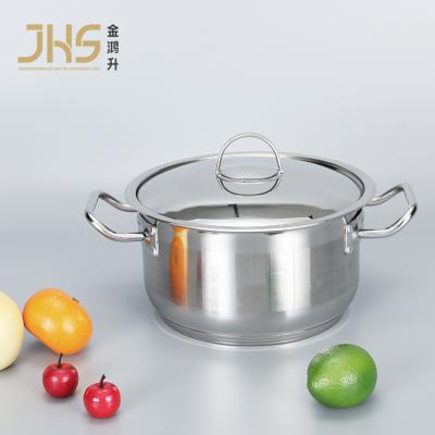 China JHS 24cm SS lid stainless steel cookware sustainable casserole cooking pot with handle for kitchen for sale