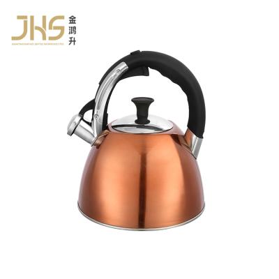 China JHS Viable Whistling Tea Kettle 3 Liter Induction Stainless Steel Whistling Teapot For Stove Top for sale