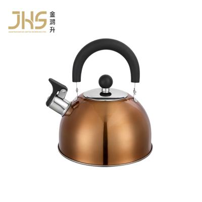 China JHS 2.5L Stainless Steel Whistling Water Viable Loud Teapot Whistling Tea Kettle For Stove Anti-heat Model Top Handle for sale