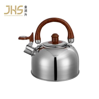 China JHS 2.5l Stainless Steel Tea Viable Hot Whistling Kettle Silver Whistling Kettle for sale