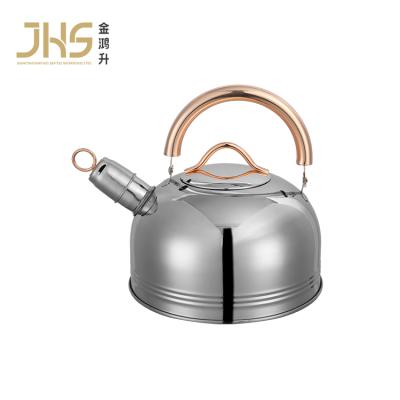 China JHS 2.5l High Quality Silver Viable Water Kettle Whistling Tea Kettle Stainless Steel Teapot For Gas Induction Stove Top for sale