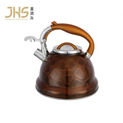 China JHS Sustainable Factory 3L Painting Steel Whistling Kettle 201stainless Tea Water Whistling Kettle for sale