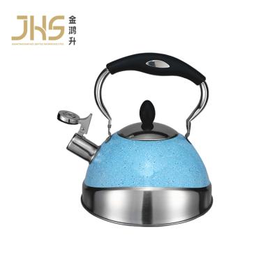 China JHS 3l Sky Blue Water Tea Kettle Stainless Steel Viable Whistling Kettle With Paint And Private Label for sale