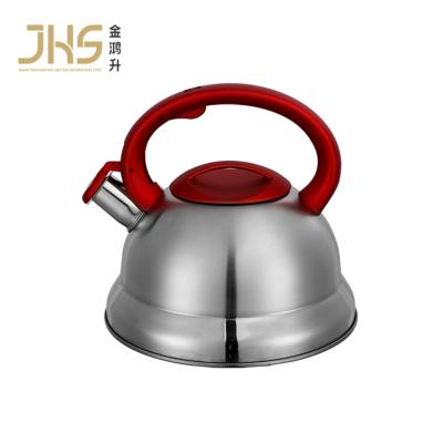 China JHS 3l Viable Silver Whistling Kettle Stainless Steel Whistling Tea Kettle With Silicon Handle for sale