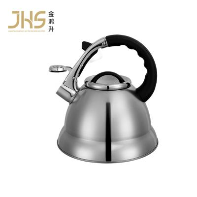 China JHS Logo 3l Whistling Kettle Stainless Steel Gas Stove Water Viable Silver Tea Whistling Kettle for sale