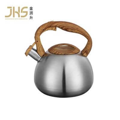 China JHS Viable 2.5 Quart Whistling Kettle Tea Pot Stovetop Stainless Steel Silver Whistling Tea Kettle for sale