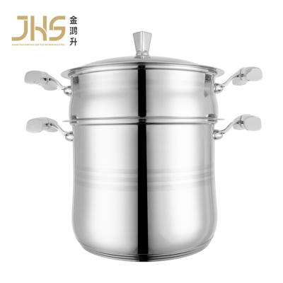 China JHS 12L 24cm Kitchen Couscous Stainless Steel Steamer Pot Layer Steamer Viable High Quality Cooking for sale