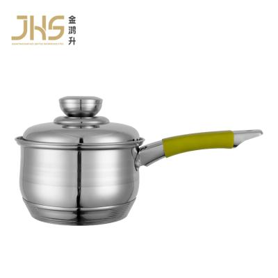 China JHS Sustainable Casserole cooking pots stainless steel cookware milk pot with lid for boiling milk for sale