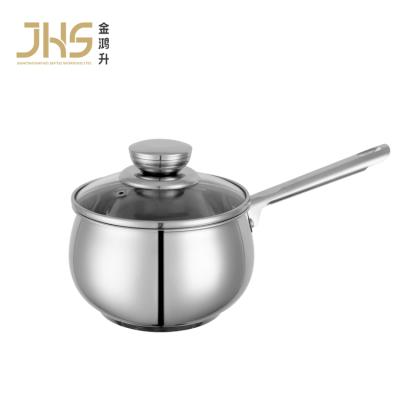 China JHS Factory Sustainable Casserole Cooking Pot Milk Pot Pan Milk Warmer Pot Stainless Steel With Lid for sale