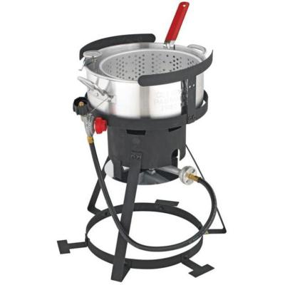 China Portable Propane Fish Fryer Seafood Fryer 10QT Outdoor Aluminum Kit Easily Collected Fish and Wing Fryer for sale