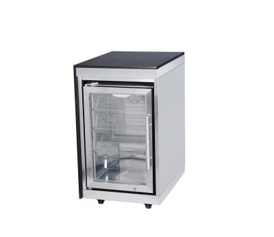 China Latest Design Hotel Kitchen Outdoor Single Door Mini Refrigerator 68L Stainless Single Fridge With SUS304 Stainless Steel Case for sale