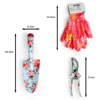 China 3pcs Pattern Floral Printing Scissors Floral Printed Gardening Tools and Equipment DIY Pattern Gardening Tools and Equipment for Kids for sale