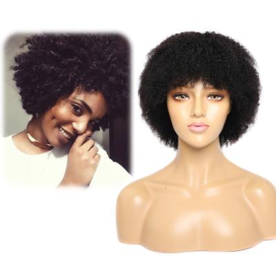 China 2022 Fashion Design Fashion Virgin Hair Wholesale Curly Afro Kinky Curly Short 100% Curly Bob Wigs With Hair Bangs for sale