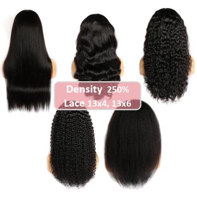 China Wholesale Body Wave Customize 250% Density 100% Brazilian High Quality Virgin Hair 13x6 13x4 Lace Frontal Wigs For Black Women for sale